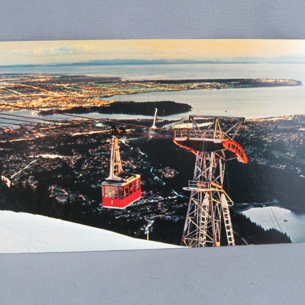 Vintage Postcard - Grouse Mountain Skyride View - Natural Color Productions